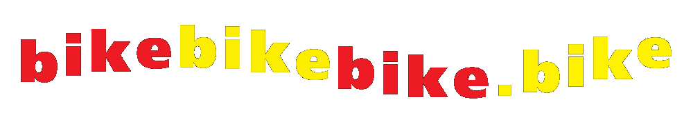 BikeBikeBike.Bike text logo in bright red and yellow